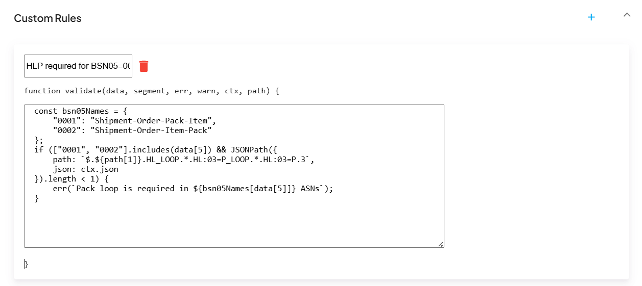 Custom Validation Rules